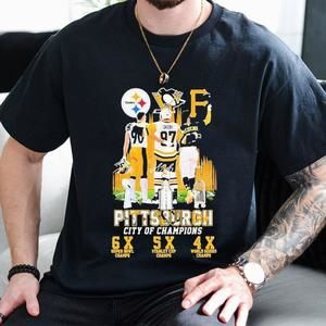 Pittsburgh City Of Champions Steelers Penguins Pirates Players Signatures Shirt